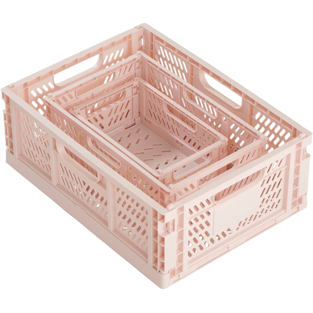 Wilko Small Pink Folding Crate Wilko