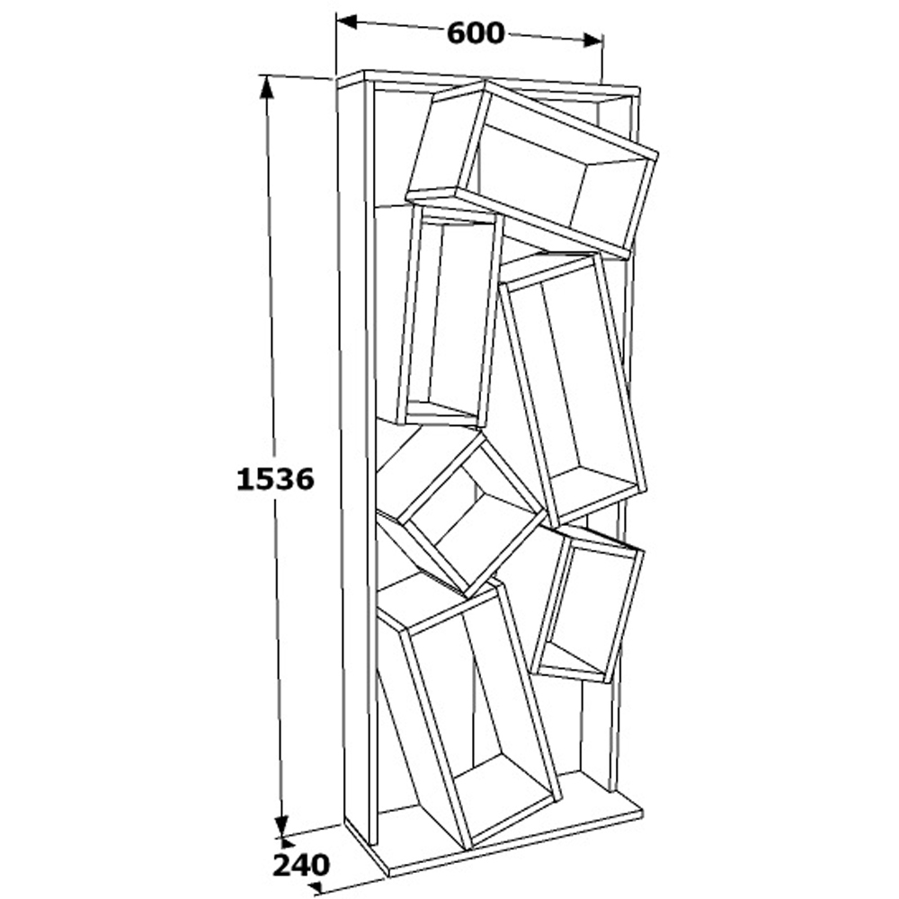 Decorotika Carmen 6 Shelf White and Walnut Bookcase Image 6