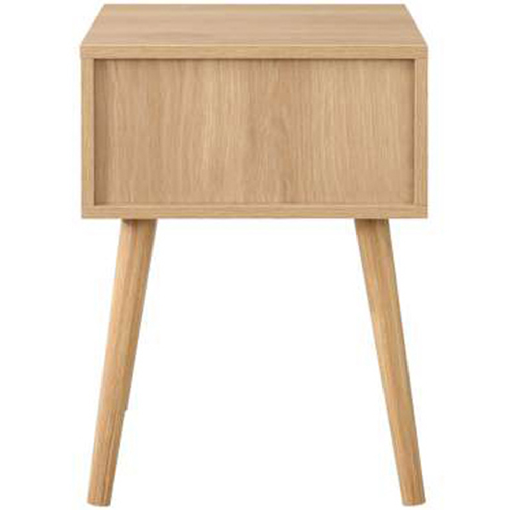 Croxley Single Drawer Oak Rattan Bedside Table Image 4