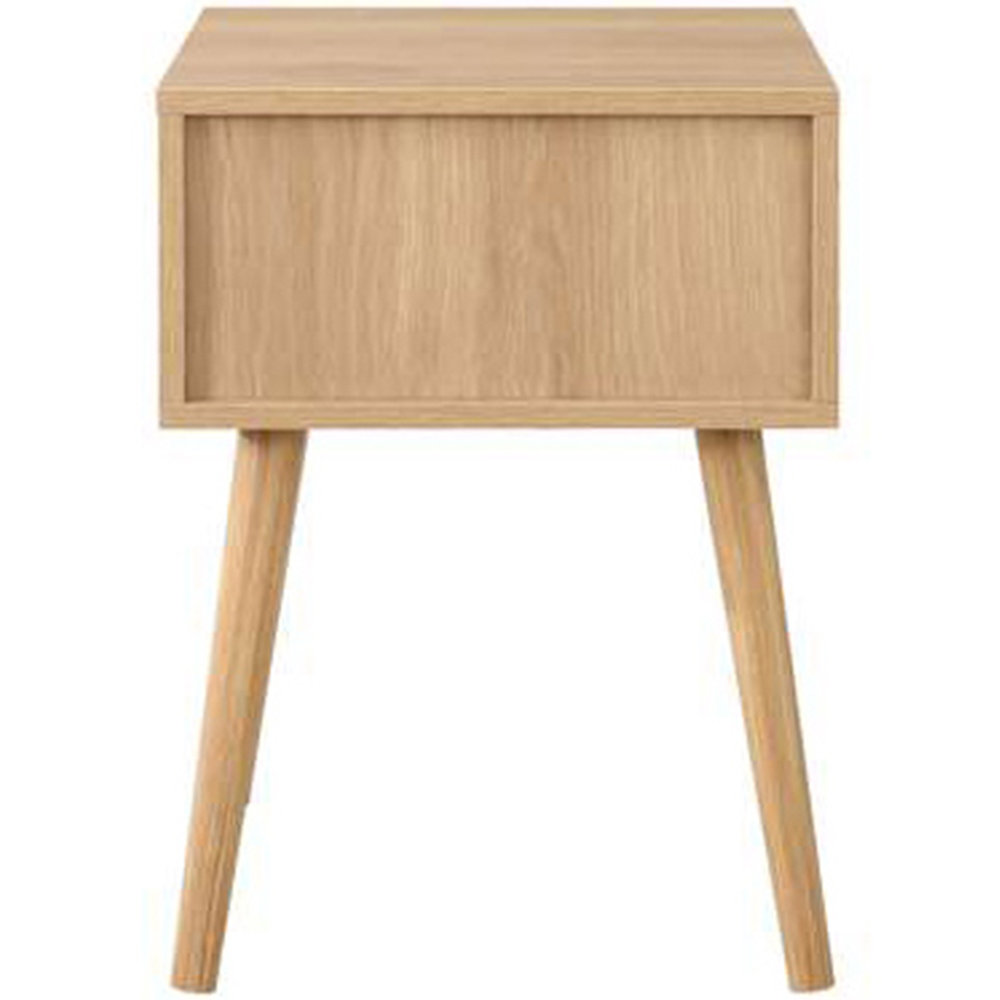 Croxley Single Drawer Oak Rattan Bedside Image 4