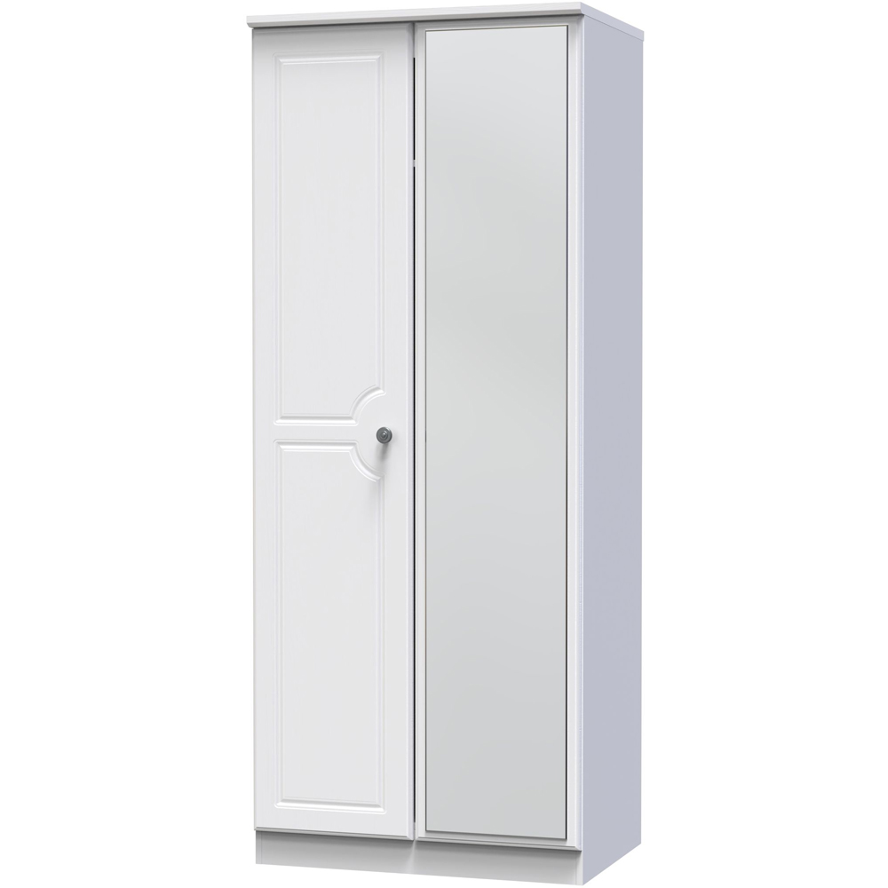 Crowndale Pembroke 2 Door Matt White Mirror Wardrobe Ready Assembled Image 3