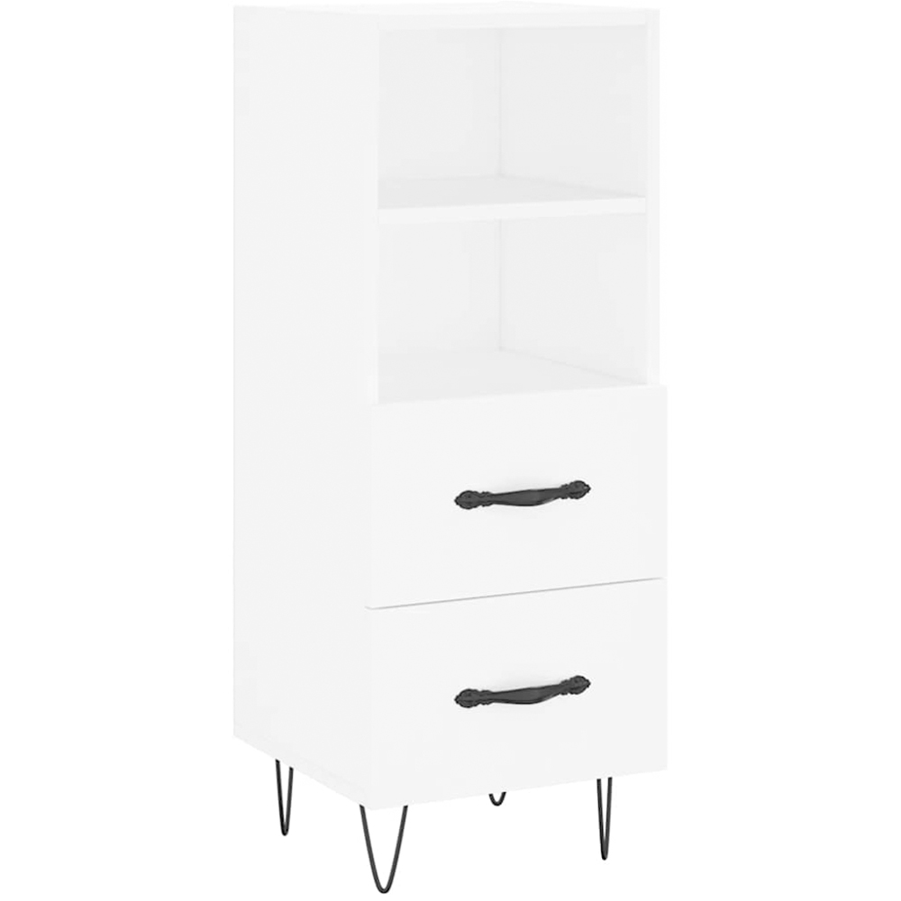 vidaXL 2 Door 2 Shelf White Sideboard Image 2