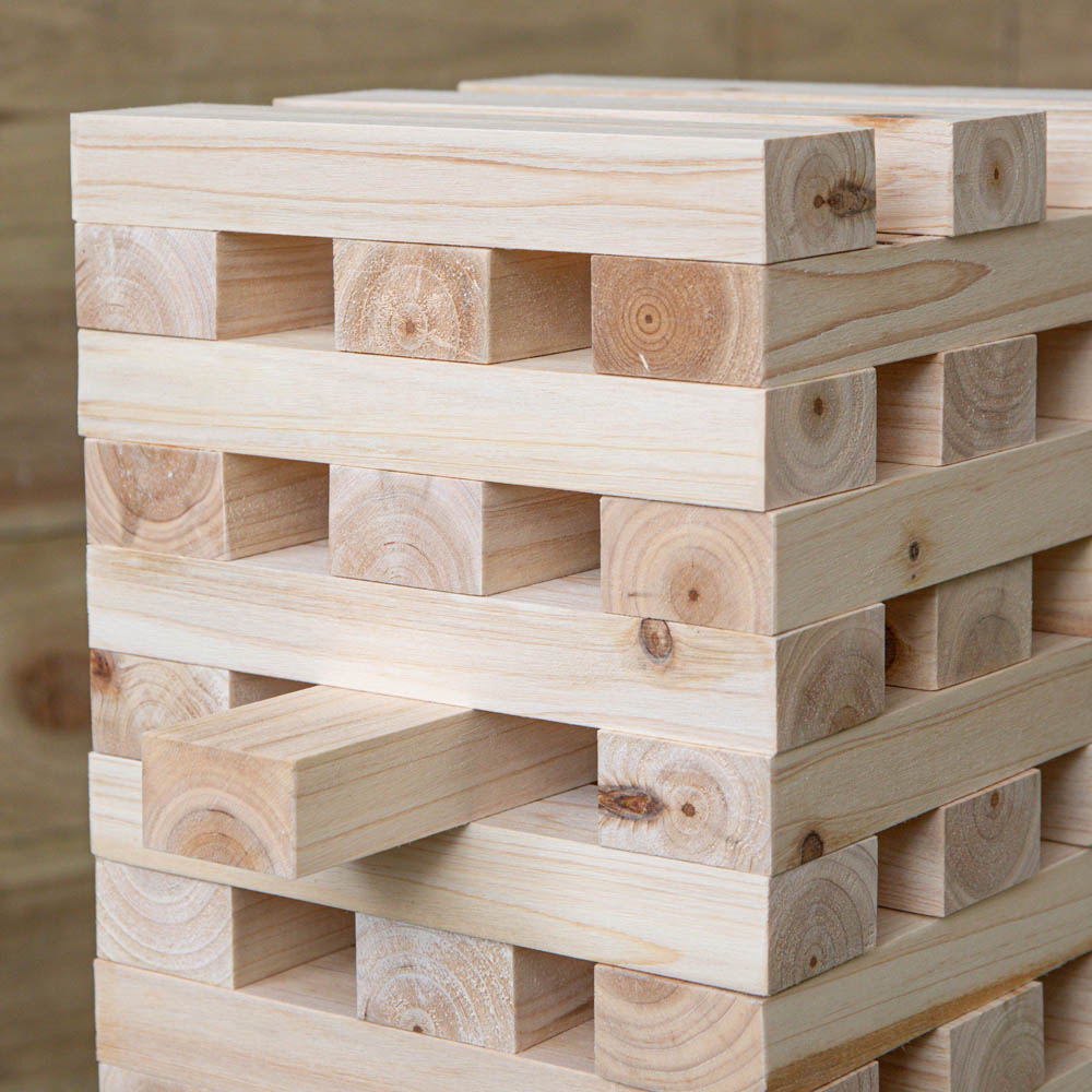 Kingfisher 60 Piece Giant Wooden Tumbling Blocks Tower Garden Game Image 7