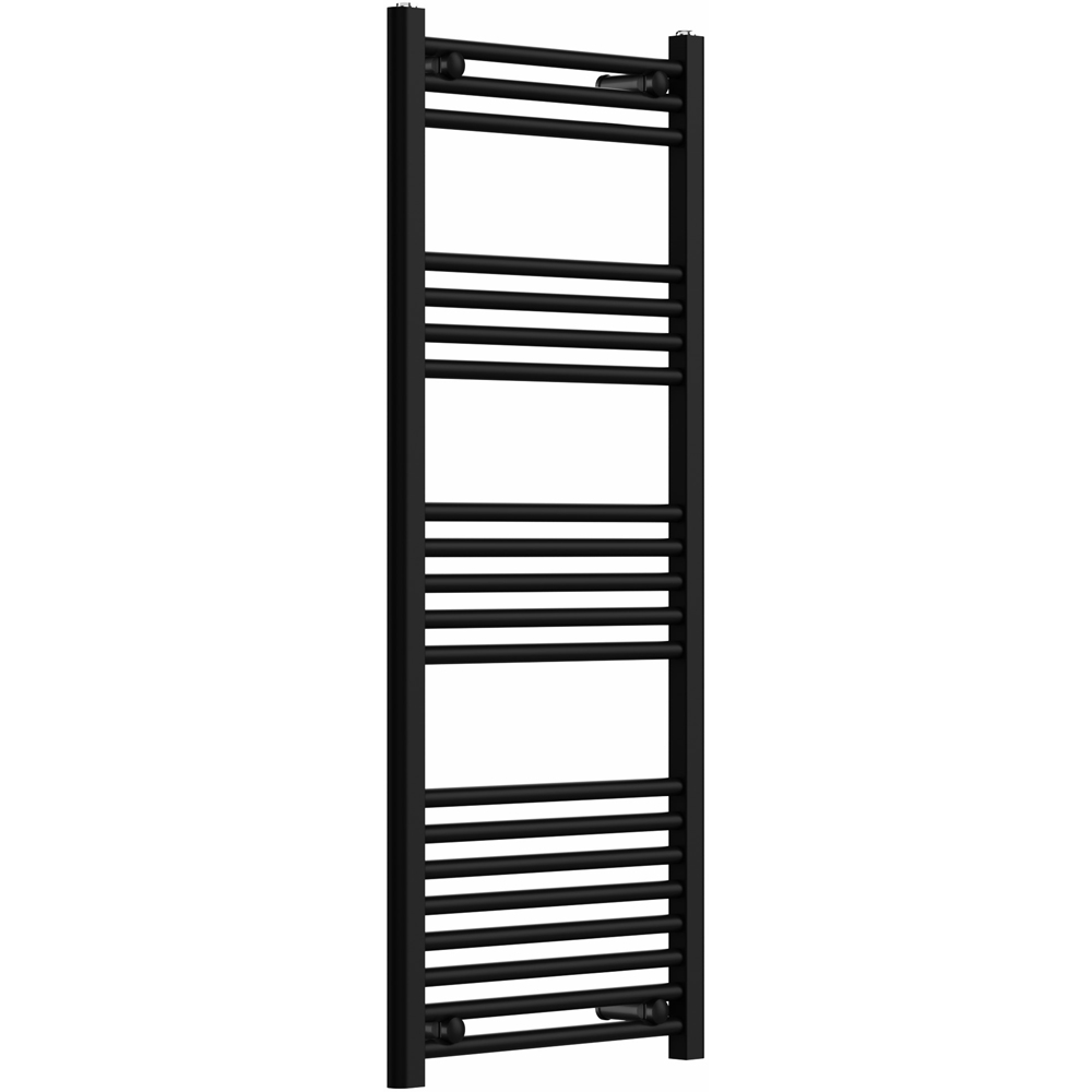 Go Bathrooms Nola Black Heated Towel Rail 1200 x 500mm Image 1