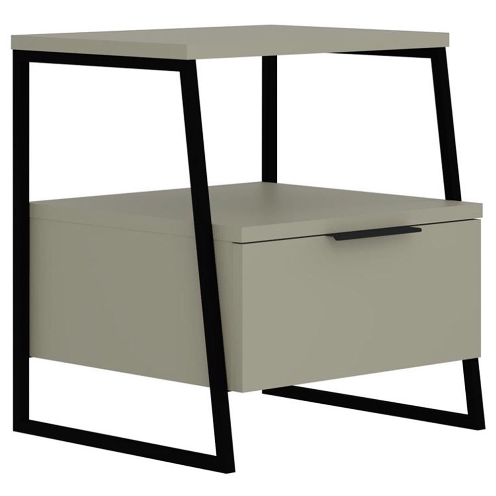 FWStyle Pal Single Door Ash Green Bedside Table Image 2