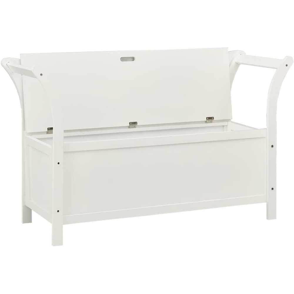 vidaXL 2 Seater White Solid Wood Fir Bench Image 4