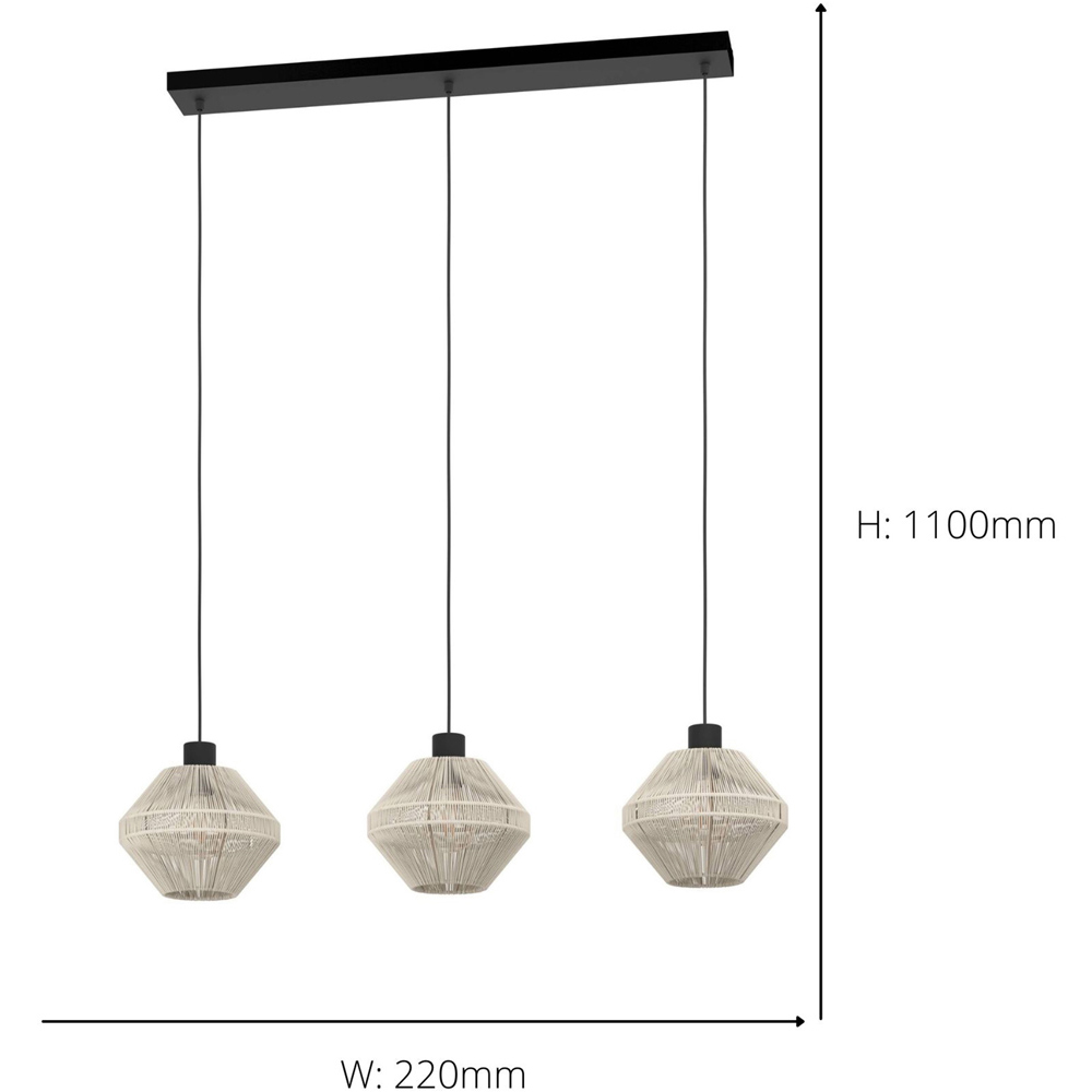 EGLO Midsumer Timeless Fabric 3 Light Pendant Image 5