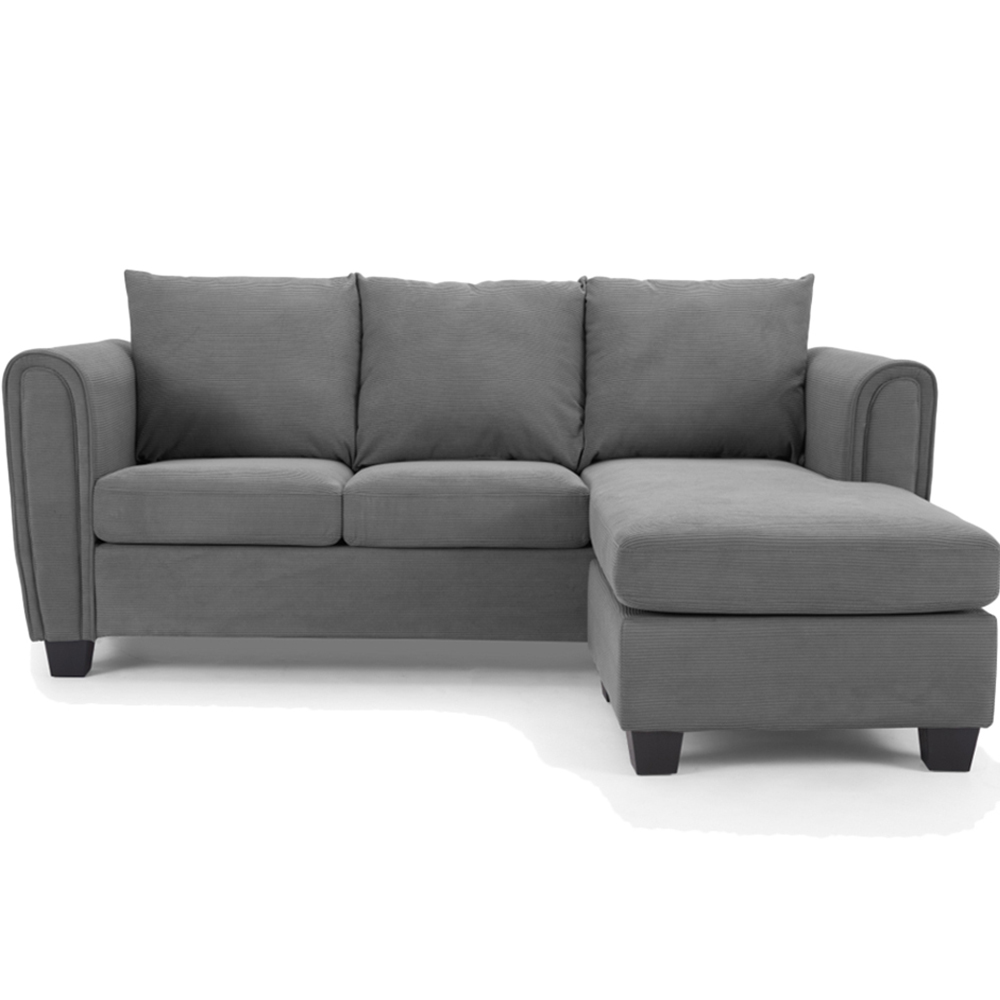 Home Detail Halena 3 Seater Dark Grey L Shape Sofa with Chaise Image 5