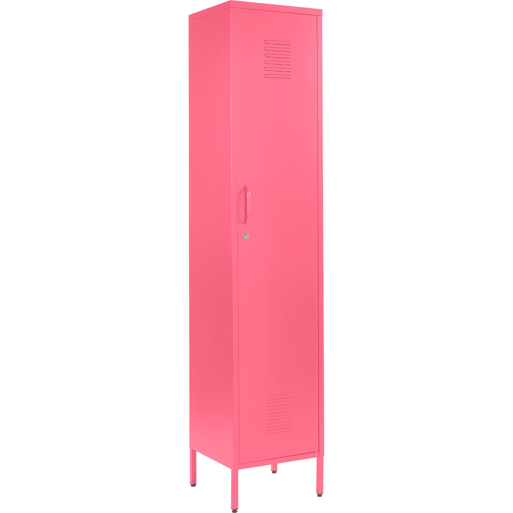 MMT Furniture Designs Single Door Pink Metal Tall Locker Cabinet Image 2