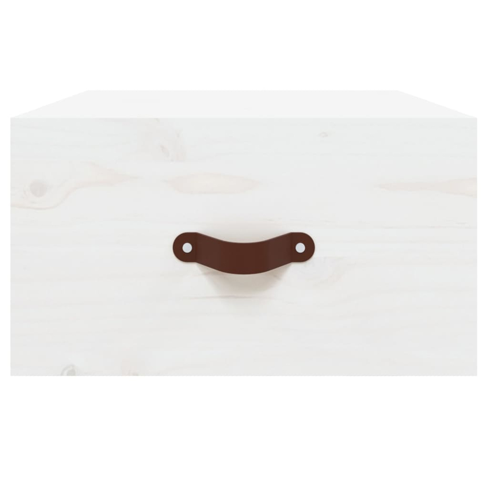 vidaXL Single Drawer White Wall Mounted Bedside Cabinet Image 3
