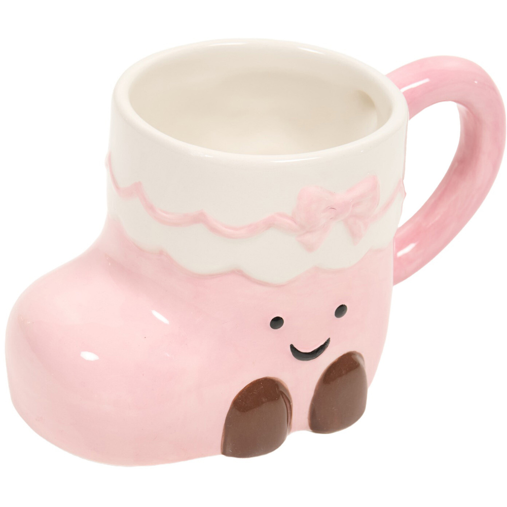 Cute Xmas Stocking 3D Mug Pink Image 3