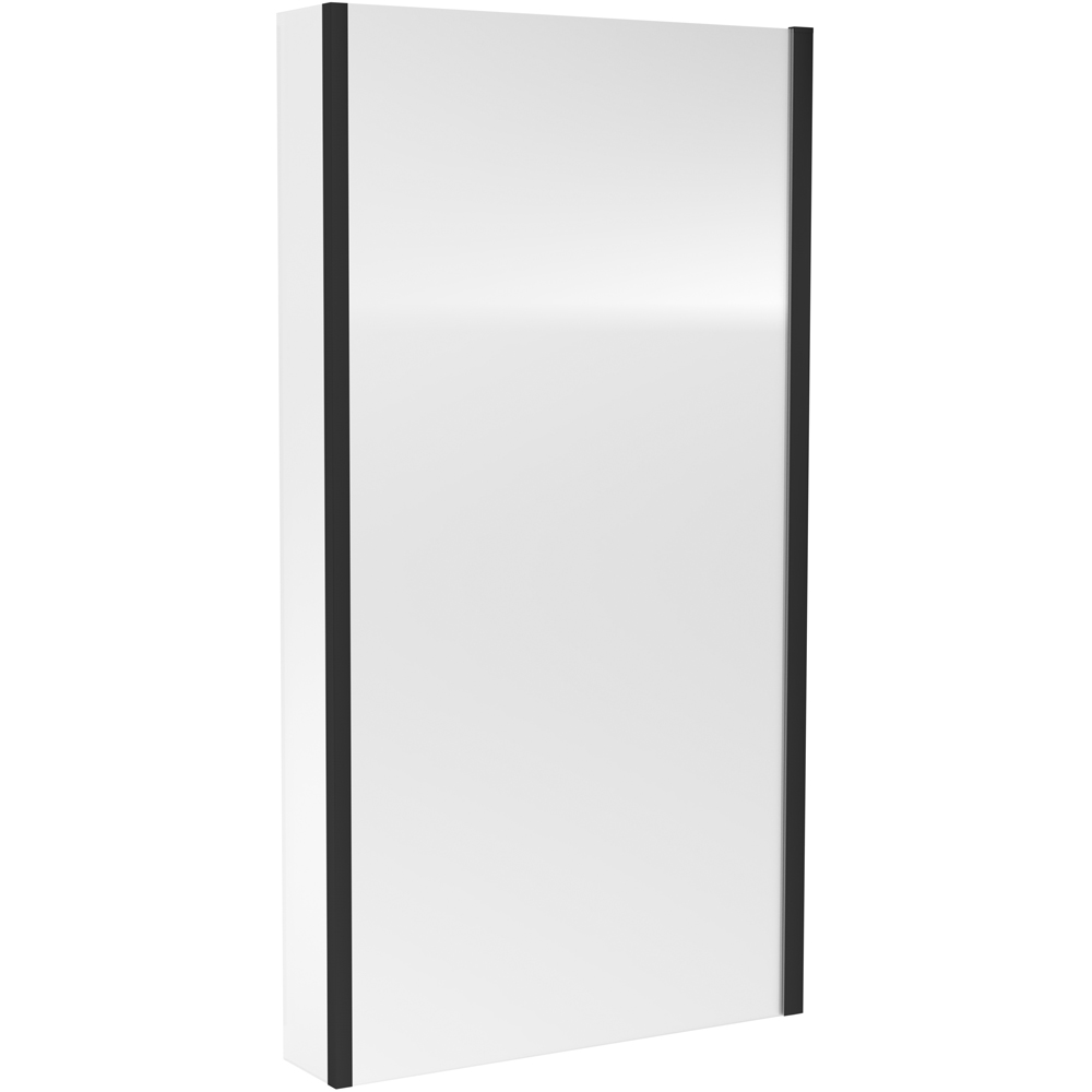 nuie Matt Black Square Shower Bath Screen with Fixed Return 6mm Image 1