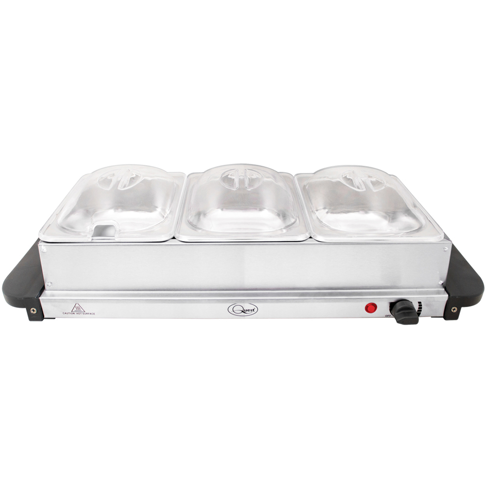 Quest Silver Compact Buffet Server and Warming Plate Image 1
