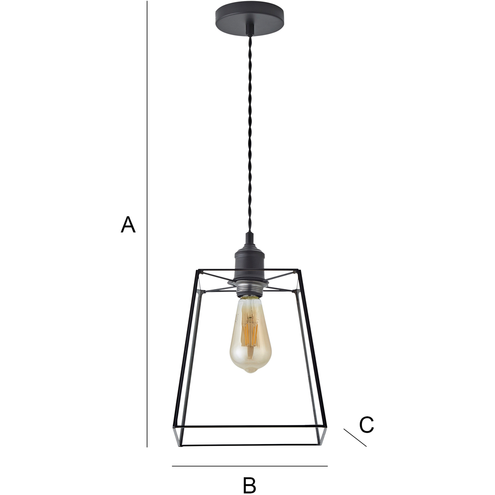 ValueLights Susie Single Glass Lantern Shade Matte Black LED Ceiling Pendant Light Image 7