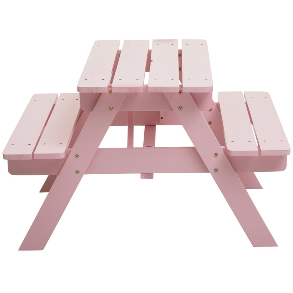 Premier Housewares Kids Brighton Wood Pink Picnic Bench Image 4