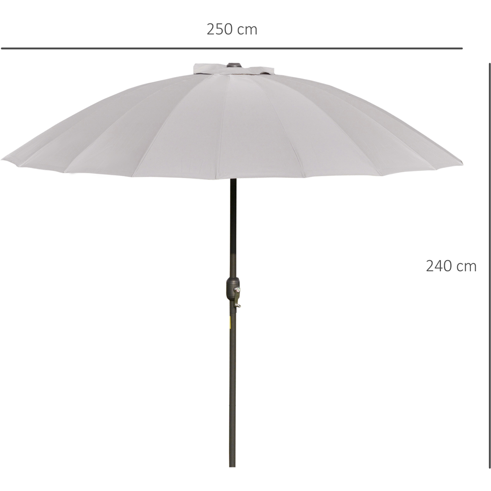 Outsunny Light Grey Crank and Tilt Umbrella Parasol 2.5m Image 7