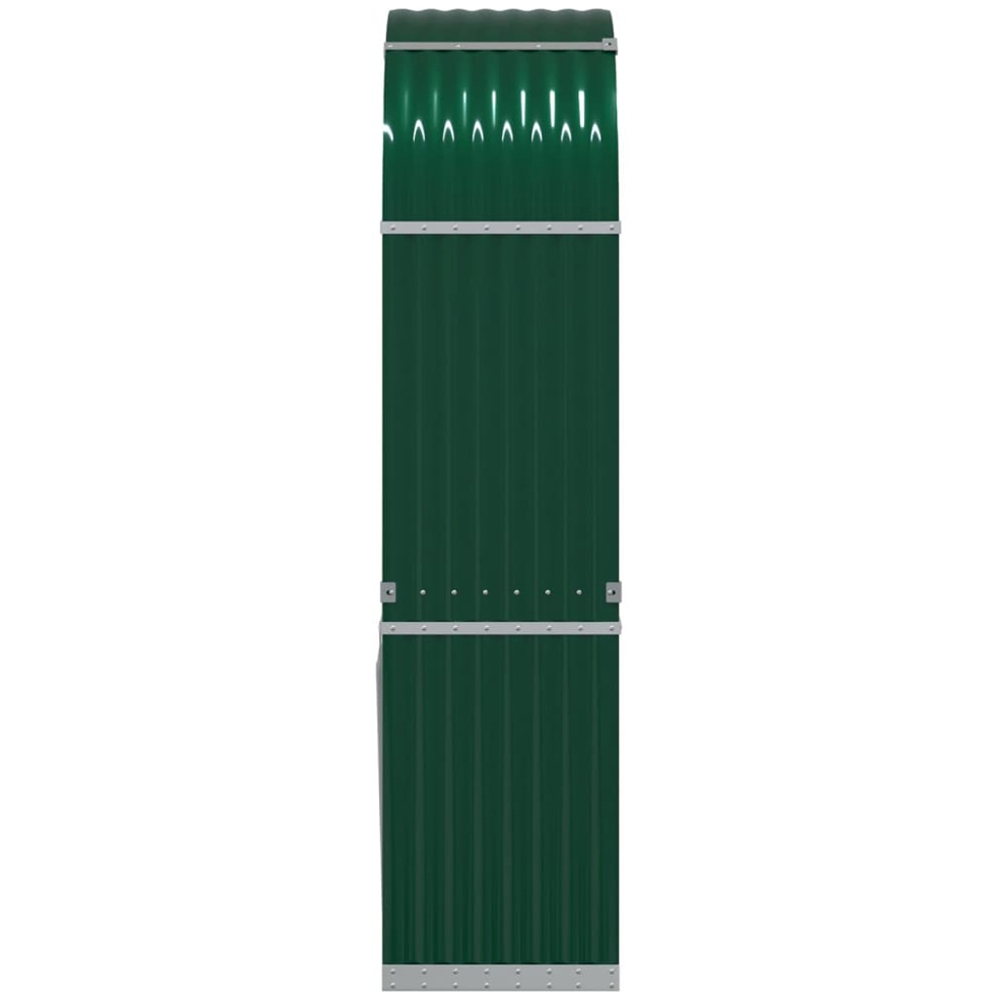 vidaXL Green Galvanised Steel Firewood Log Holder 190 x 80 x 45cm Image 4