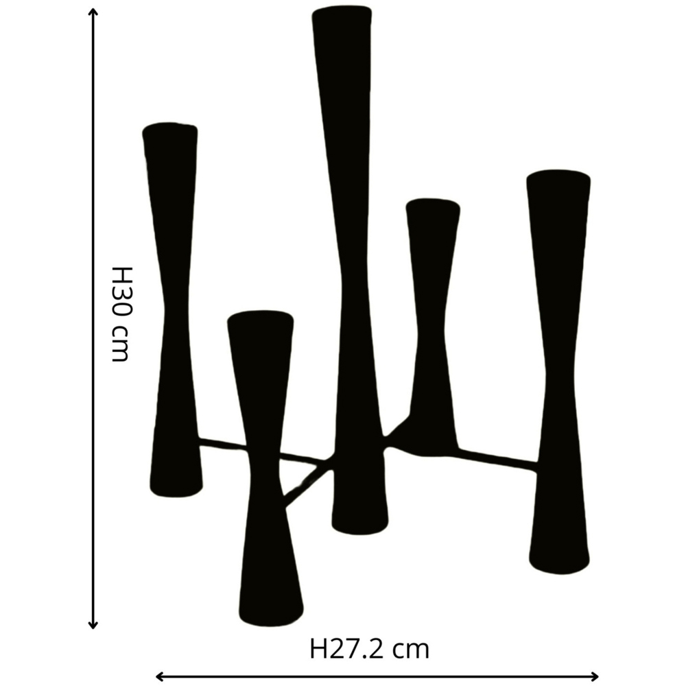 Ivyline Parker 5 Piece Black Candle Holder Centrepiece Image 3