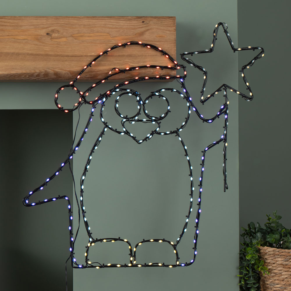 Premier FlexiBrights 221 Multicolour LED Light Up Christmas Penguin with Star 58cm Image 7