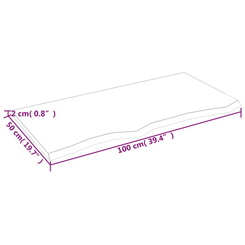 vidaXL 100cm Natural Untreated Solid Oak Wood Floating Wall Shelf Image 6