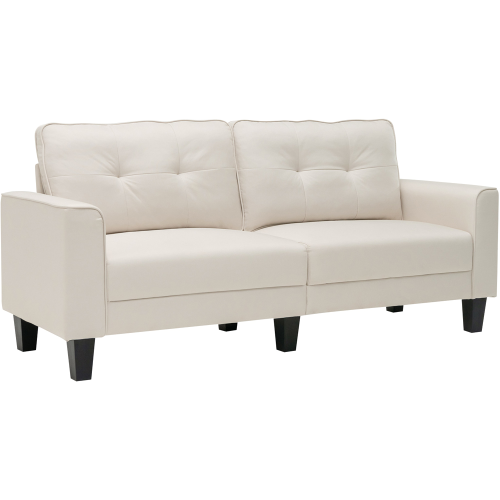 Costway 2 Seater Beige Corner Sofa with Cushions Image 2