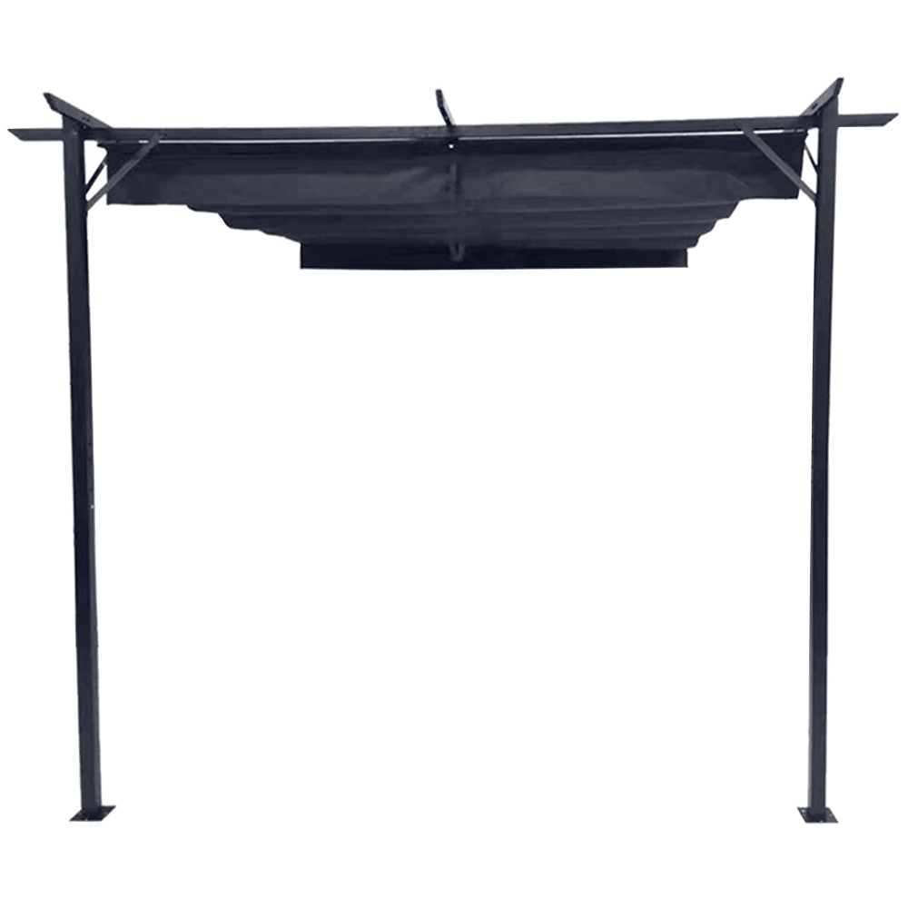 Jack Stonehouse 3 x 3m Grey Metal Pergola with Retractable Canopy Image 2