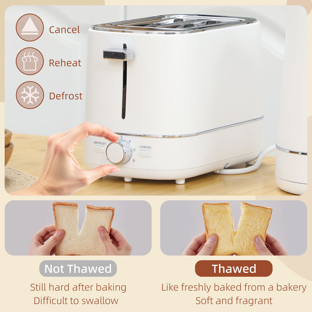 HOMCOM 800-232V70WT White 1.7L Fast Boil Electric Kettle 3000W and 2 Slice Toaster Set Image 5