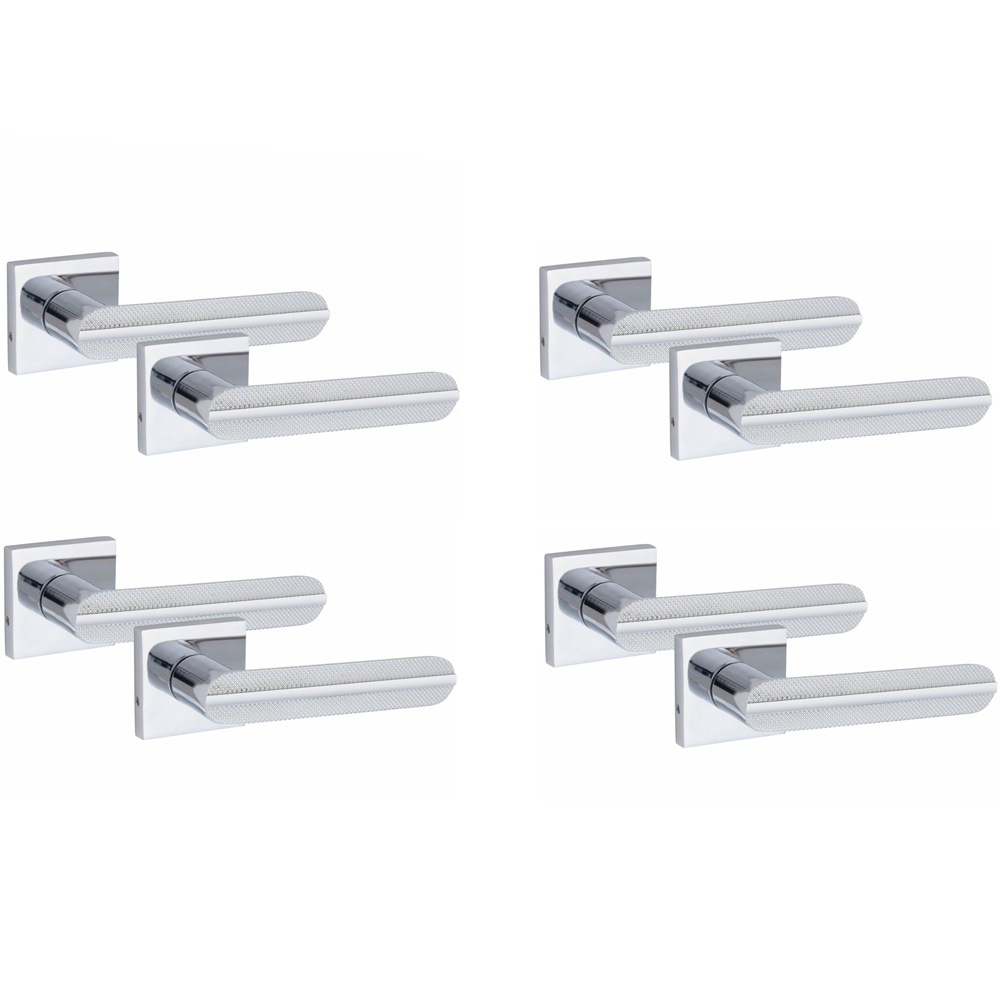 Golden Grace Polished Chrome Modern Lima Handle Set 4 Pack Image 1