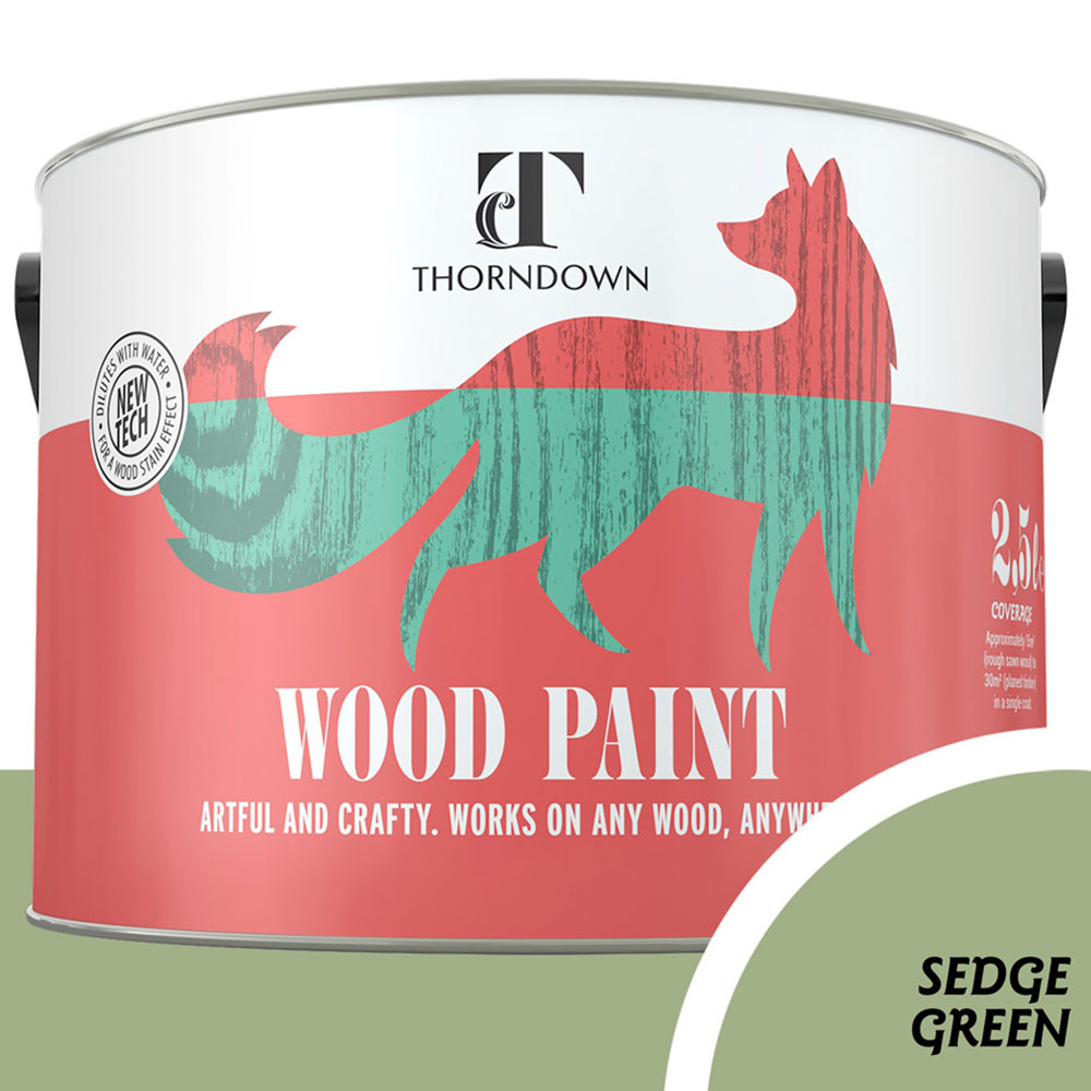 Thorndown Sedge Green Satin Wood Paint 2.5L Image 3