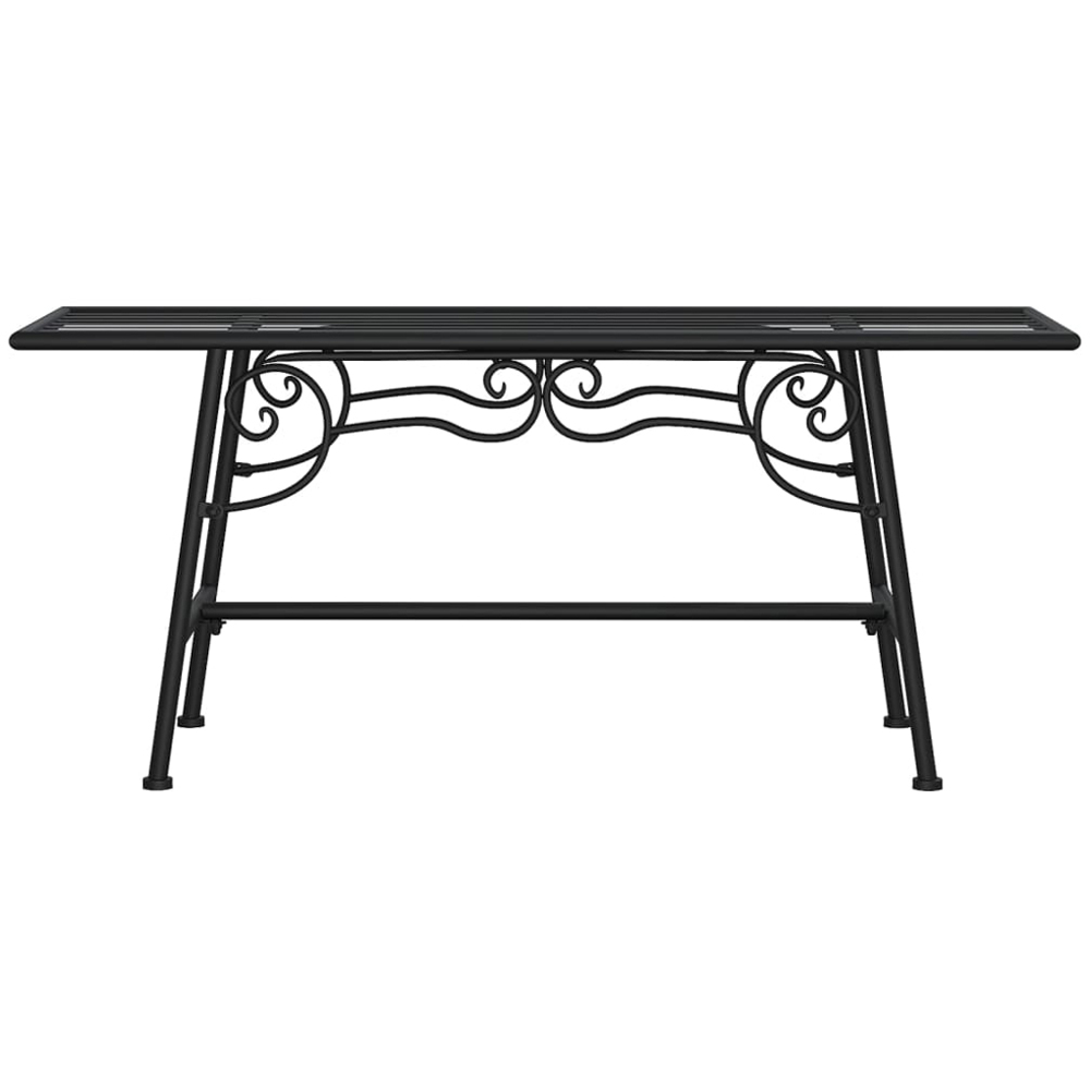 vidaXL Black Steel Scrollwork Garden Bench Image 3