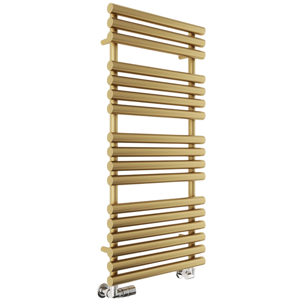 Terma Rolo Towel 2111BTU Brass Heated Towel Rail 1085 x 520mm Image 1