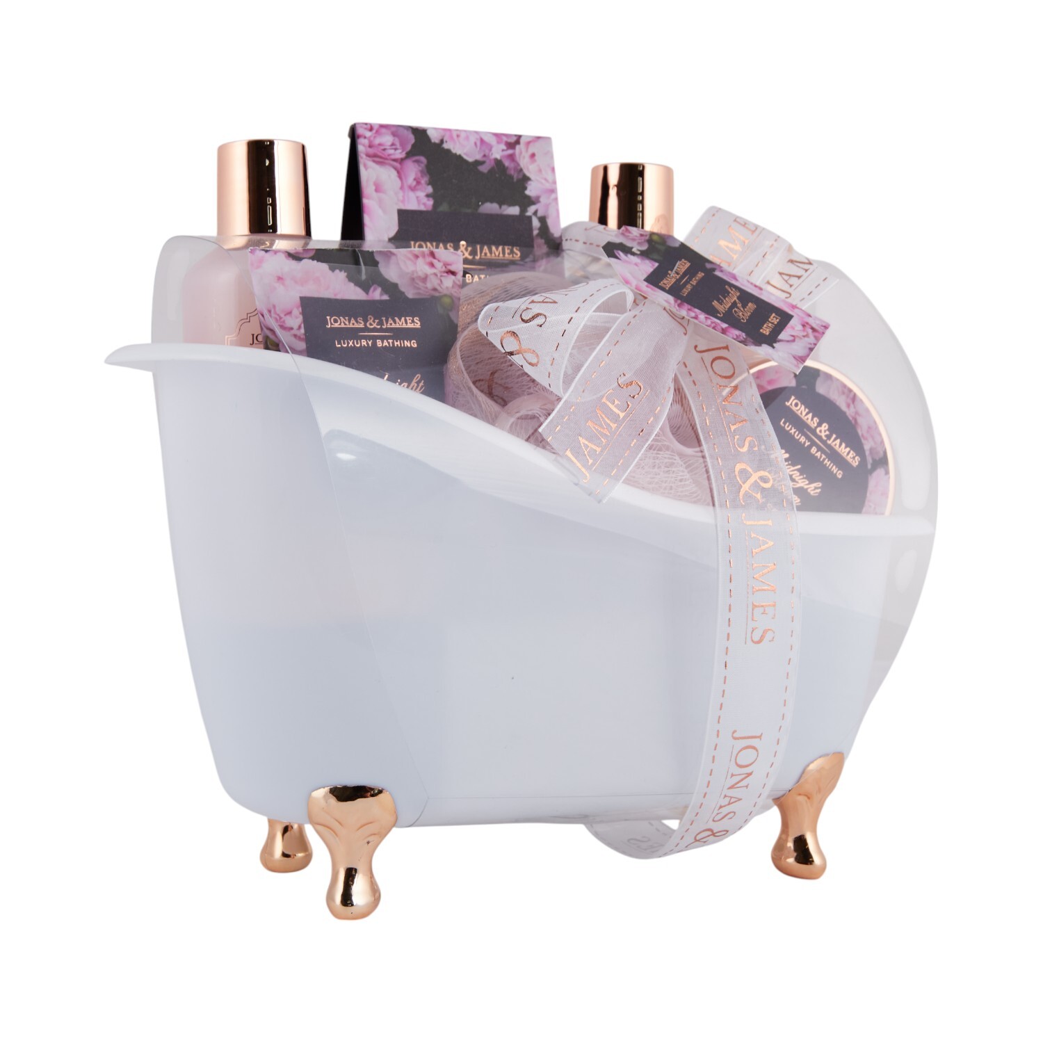 Jonas & James Midnight Bloom Bath Gift Set White and Pink Image 3