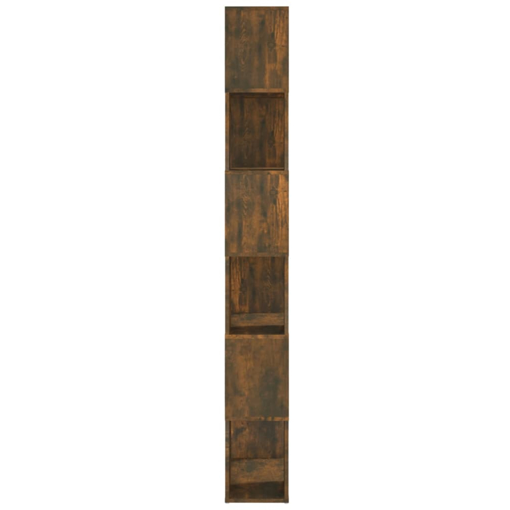 vidaXL 6 Shelf Smoked Oak Bookcase Image 5