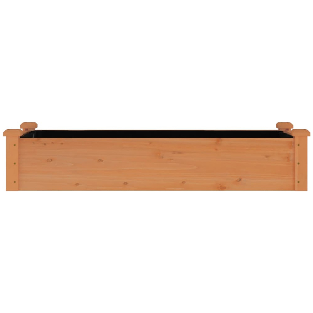 vidaXL Brown Solid Fir Wood Raised Garden Bed with Liner 25 x 120 x 45cm Image 3