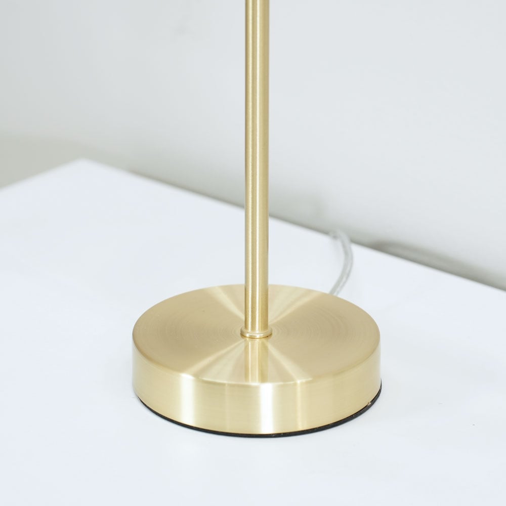 ValueLights Frenchie Pink Tinted Globe Gold Stem LED Table Lamp Image 4