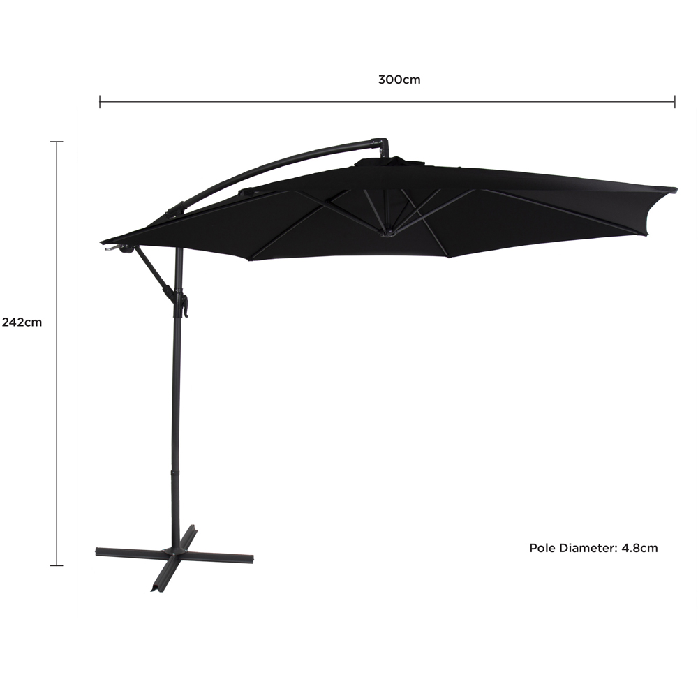 Charles Bentley Black Hanging Cantilever Parasol 3m Image 9