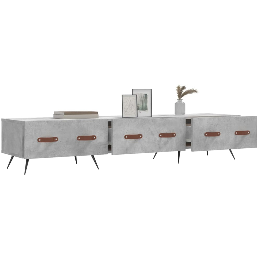 vidaXL 3 Drawer Concrete Grey TV Cabinet Image 5