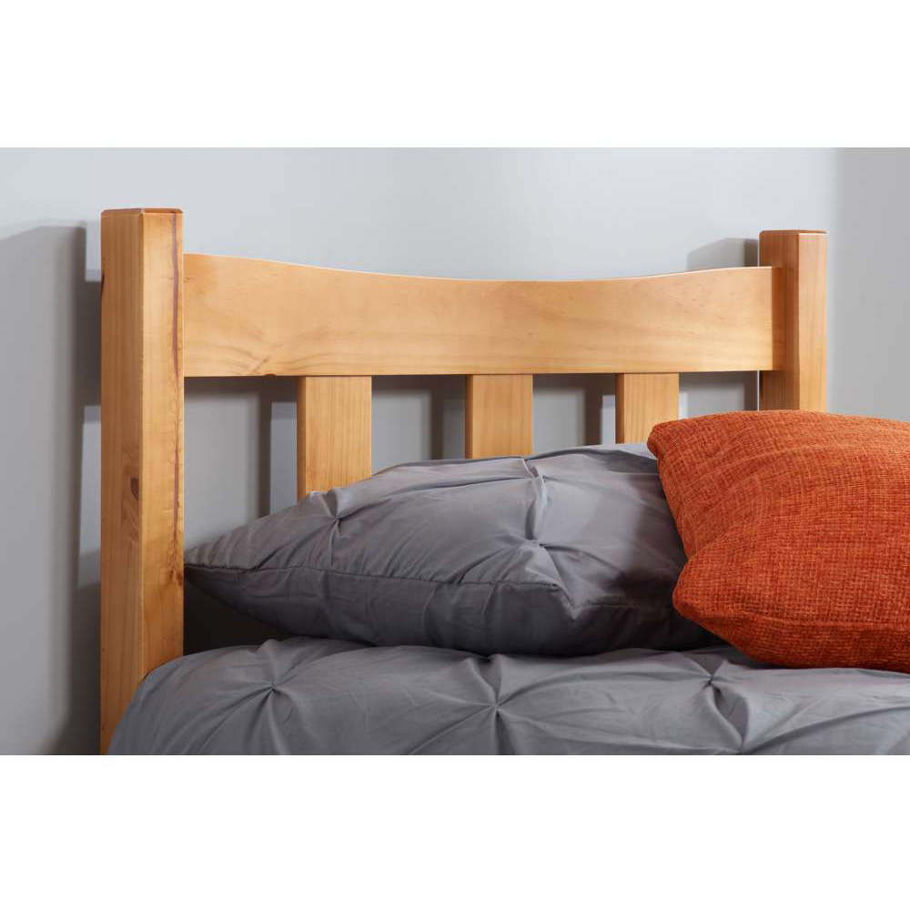 Miami Single Brown Antique Pine Bed Frame Image 7