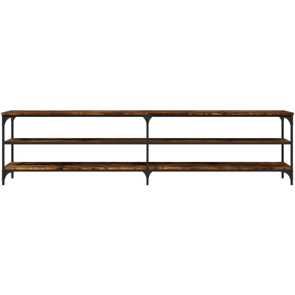 vidaXL 2 Shelf Smoked Oak Industrial Style TV Cabinet Image 5