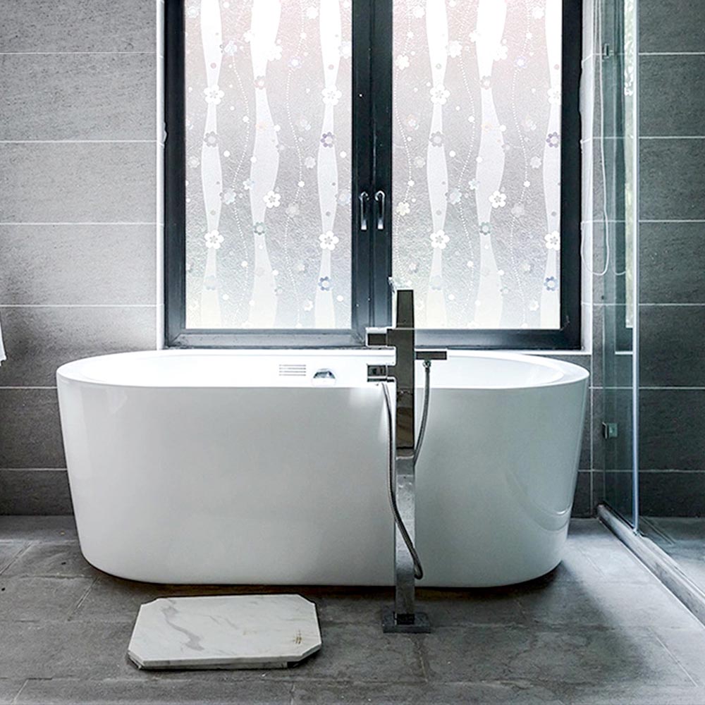 Living and Home PVC Static Cling Window Privacy Film Decals with Classic Floral Design 200 x 90cm Image 8