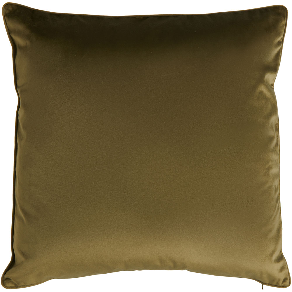 Wilko Olive Green Velour Cushion 55 x 55cm Image 2