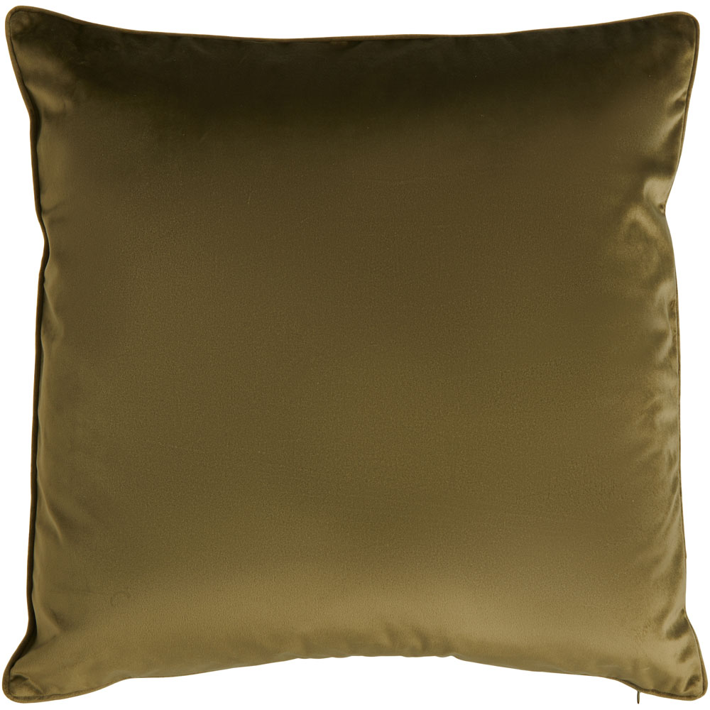 Wilko Olive Green Velour Cushion 55 x 55cm Wilko