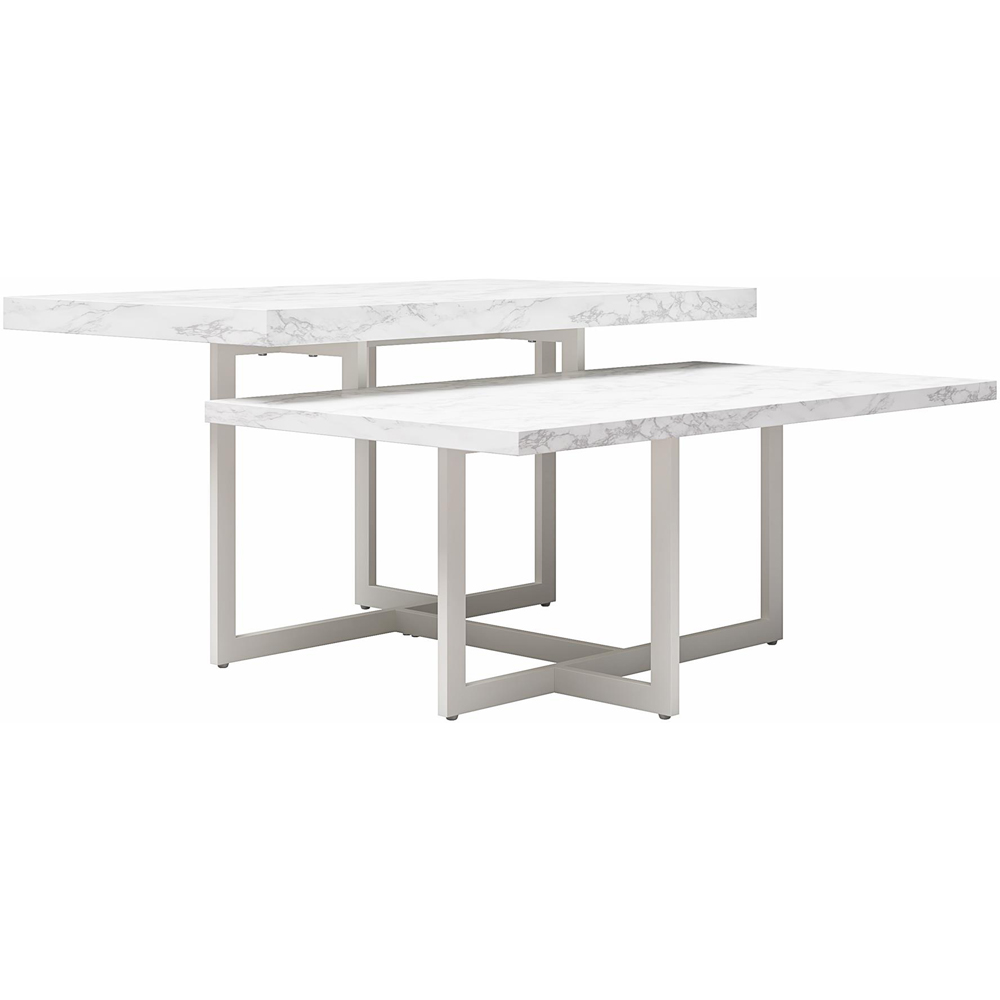 Dorel Home Brielle White Faux Marble Coffee Table Image 2