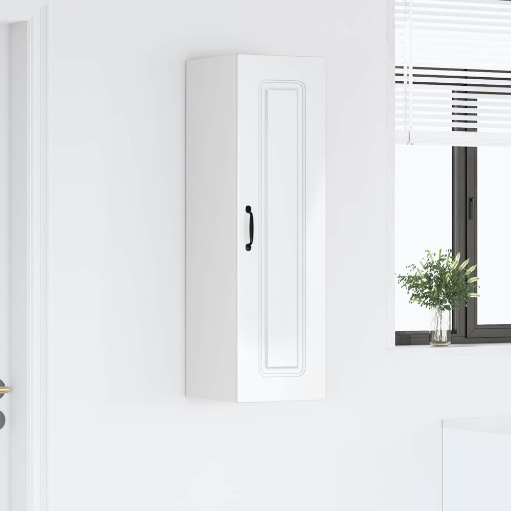 vidaXL Single Door High Gloss White Kitchen Wall Cabinet Image 9