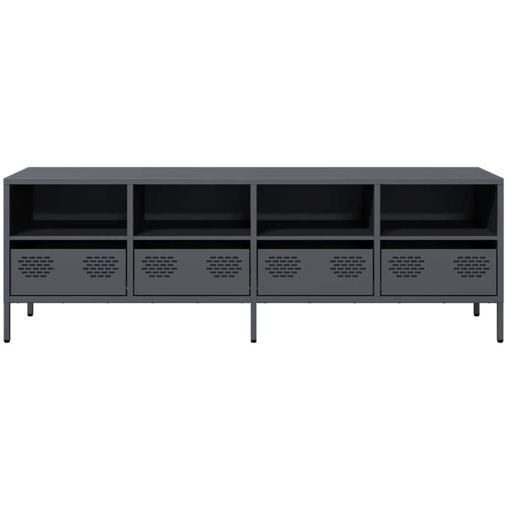 vidaXL 4 Drawer 4 Shelf Anthracite Steel TV Cabinet Image 3