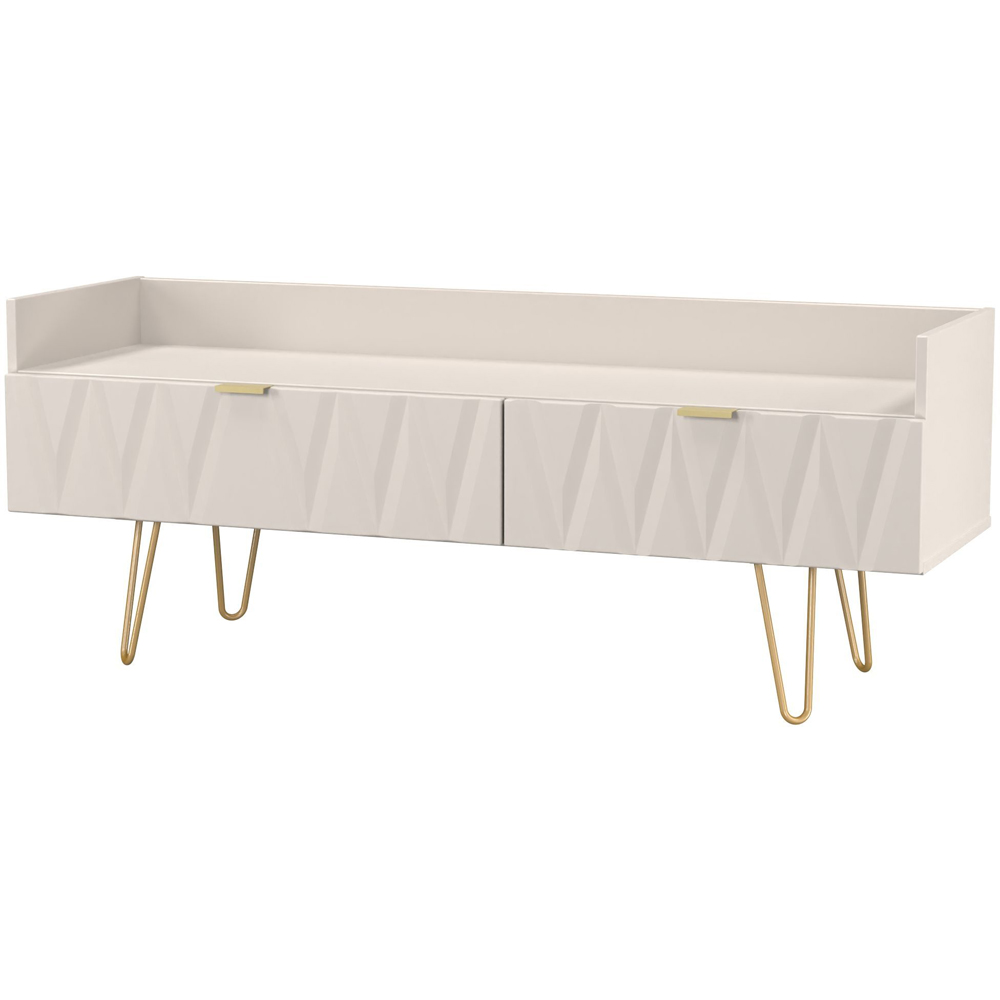 Crowndale Diamond 2 Drawer Kashmir Matt Wide TV Unit Ready Assembled Image 4
