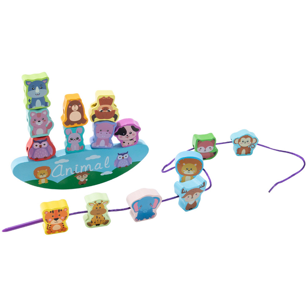 H&O Direct Animal Wooden Stacking Balance Block Game Image 1