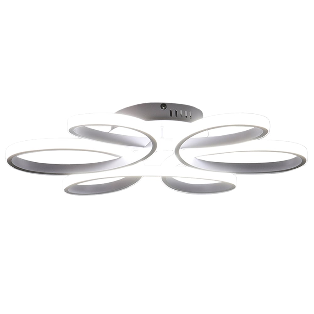 Living and Home White Petal LED Semi Flush Ceiling Light Image 1