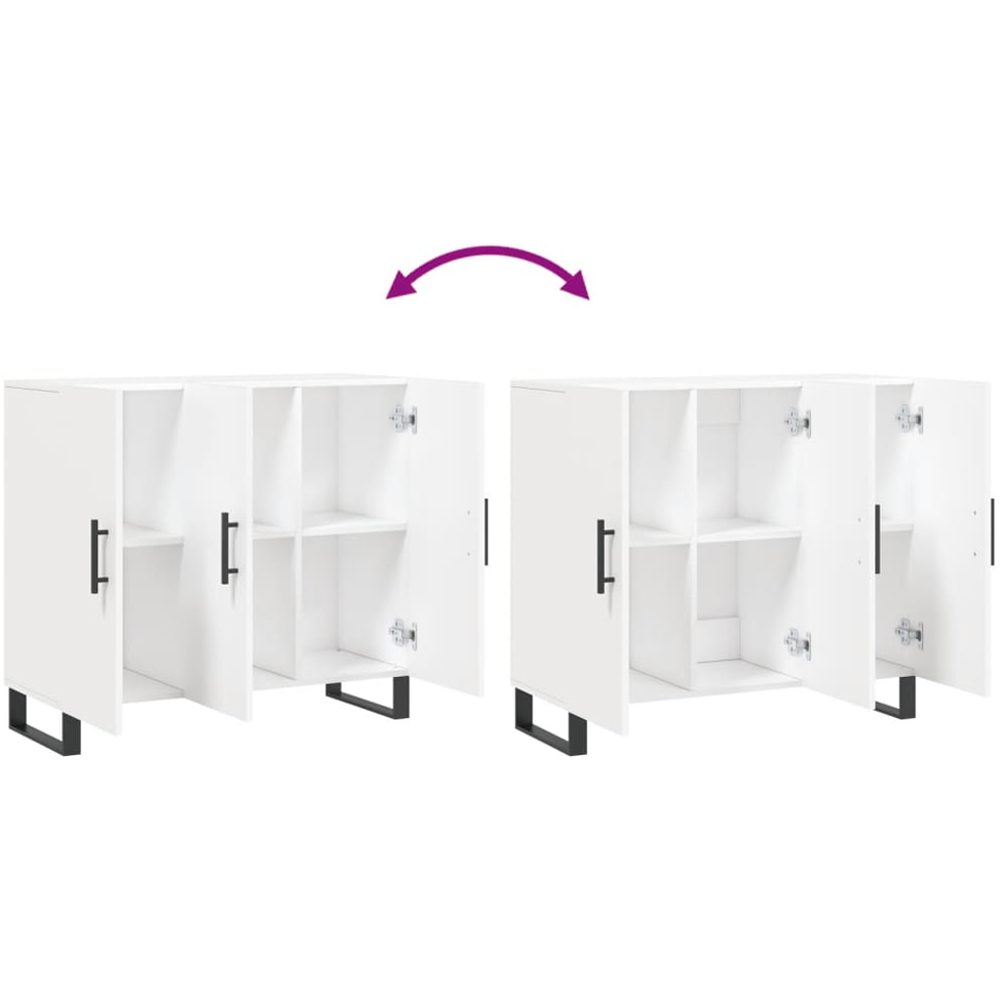 vidaXL 3 Door White Sideboard Image 9