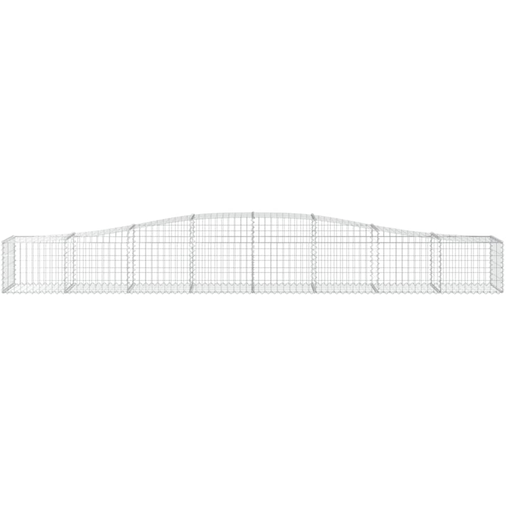 vidaXL Silver Galvanised Iron Arched Gabion Basket 400 x 50 x 40/60cm 7 Pack Image 4